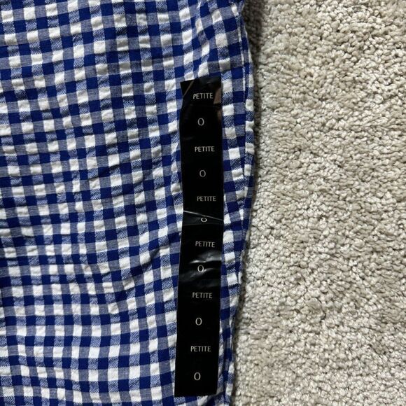 Banana Republic Pants NWT Women's 0P Blue White Gingham Tie Waist Crop Straight - Picture 11 of 15